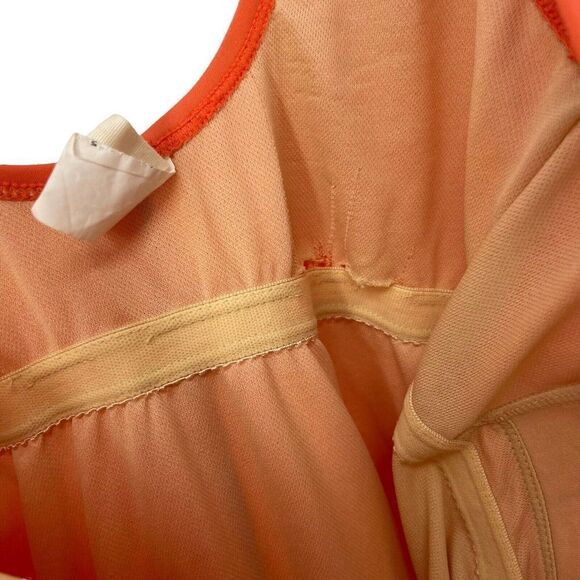 Marina West One Piece Swimsuit Tangerine Orange Ruched V Neck Size 12 Swim Wear - Picture 8 of 10